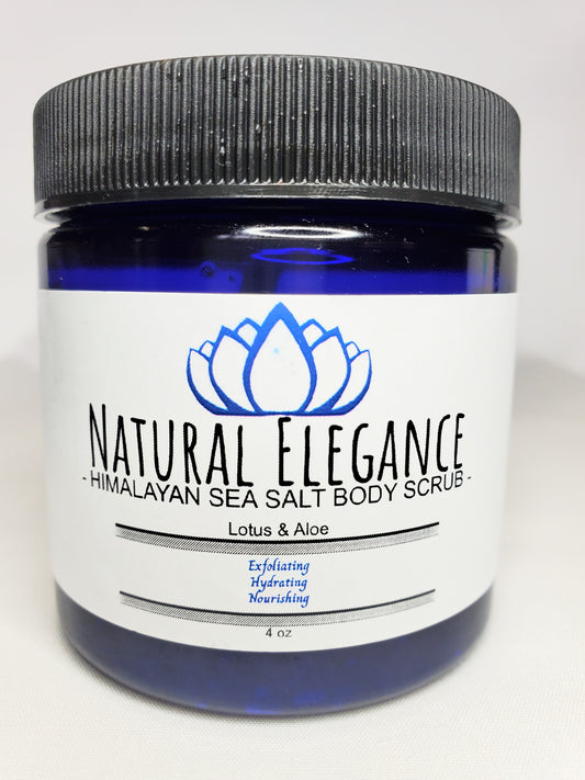 Natural Elegance Products Lotus & Aloe exfoliating hydrating moisturizing nourishing refreshing all natural handmade vegan best body scrub