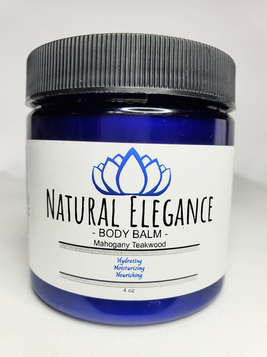 Natural Elegance Products Mahogany Teakwood hydrating moisturizing nourishing all natural handmade vegan best body balm lotion