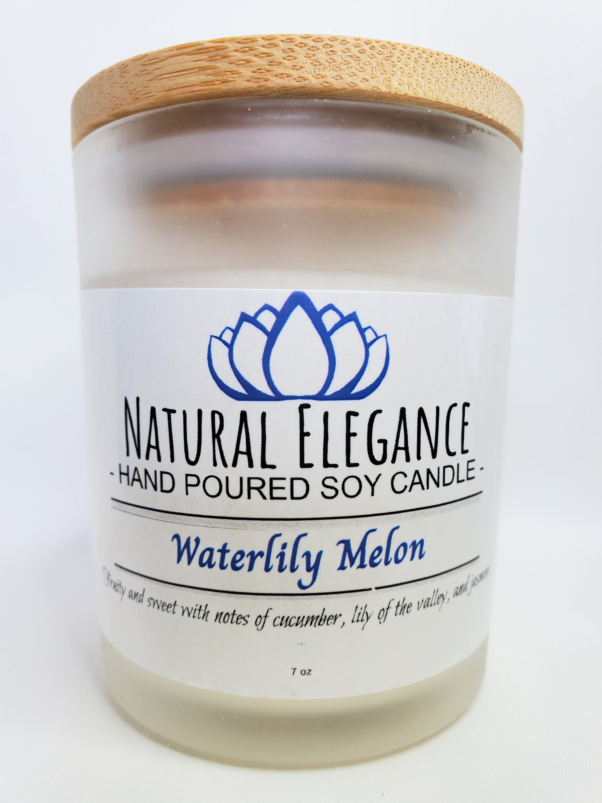 Natural Elegance Products Waterlily Melon hand poured all natural handmade vegan soy wax scented candle aromatherapy