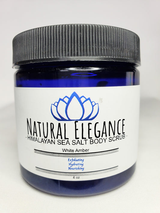 Natural Elegance Products White Amber exfoliating hydrating moisturizing nourishing refreshing all natural handmade vegan best body scrub