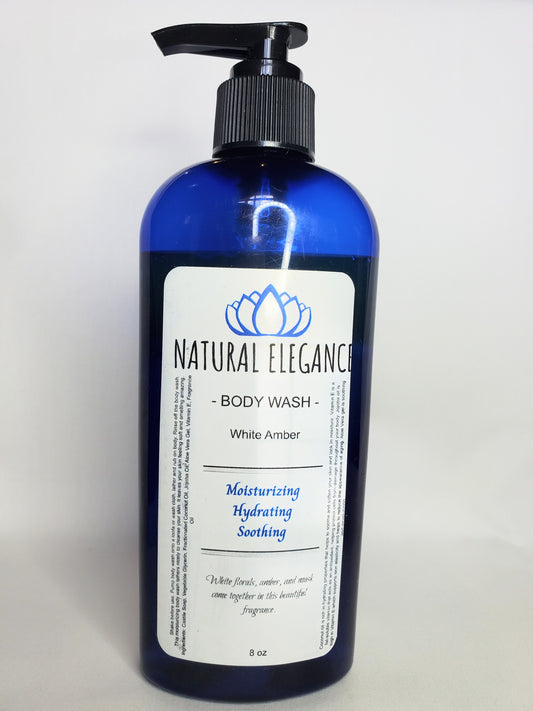 Natural Elegance Products White Amber hydrating moisturizing nourishing refreshing soothing gentle all natural handmade vegan best body wash